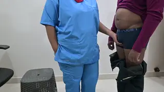 Indian Nurse Teases Patient in Hospital Corridor