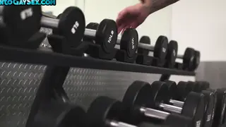 Muscular Tattooed Hunks Fuck Bareback in Public Gym