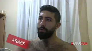 Hairy Arab Hunk Strokes His Thick Cock on Webcam for a Watcher