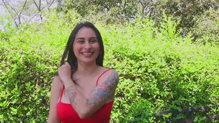 Curvy Latina Shows Off Big Tits Outdoors Before Anal Creampie