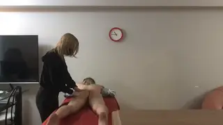 Blonde Masseuse Strokes Asian Cock to Happy Ending