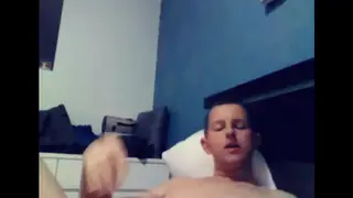Uncut Teen Strokes Massive Load in Webcam Compilation
