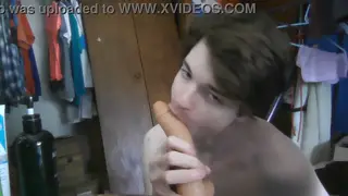 Slender Twink Plays With Toy Before Office Hours