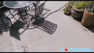Stepbrother Leads Threesome With Two Muscular Jocks Poolside