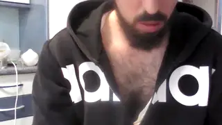 Tall Latino Hunk Strokes Big Cock on Webcam