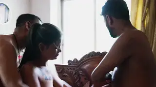 Indian MILF Shares Two Stepbrothers in a Rough Anal Threesome