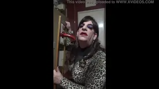 Crossdresser Takes Deep Throat and Cumshot