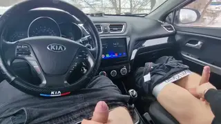 Older Driver Takes a Rough Throat Fuck in a Cab
