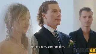 Cheating Bride in Stockings Risks a Quick Affair