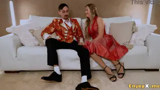 Blonde Bombshell Delivers a Sloppy Blowjob and Titjob