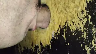 Hairy Hunk Services Strangers at Outdoor Gloryhole