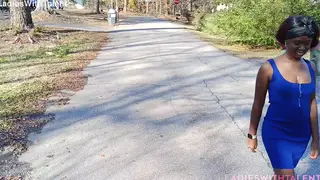 Petite Curvy Babe Masturbates Outdoors POV