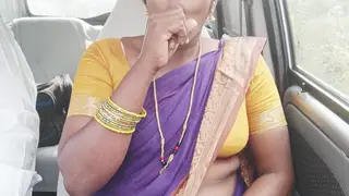 Indian Busty Maid Gives Car Blowjob to Boyfriend