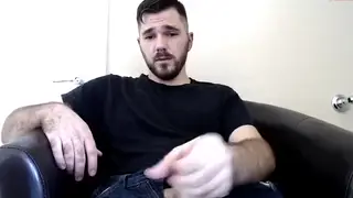 Muscular Hunk Strokes His Cock on Live Webcam