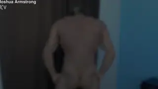 Shredded Bodybuilder Flexes Pecs and Strokes Hard Cock
