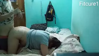 Latina Girlfriend Rides Hard in Pink Thong