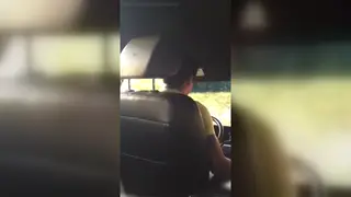 Interracial Handjob in the Taxi Turns Steamy