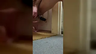 Chained Butt Plug Locked to a Radiator