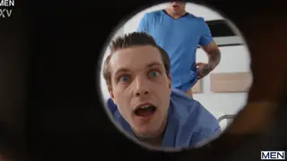 Muscular Doctor Barebacks Tattooed Nurse in Hospital Roleplay