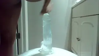 Busty Ebony Teen Rides Dildo to Squirting Climax