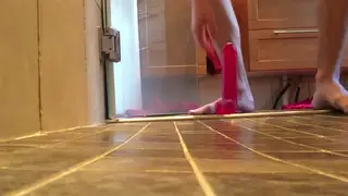 Teen Twink Gapes Wide on Monster Dildo Then Sucks It Clean