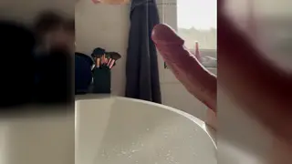 European Teen Moans Through Toy Session in Bathroom