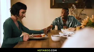 Busty MILF Surprised by BBC Threesome at Office Dinner