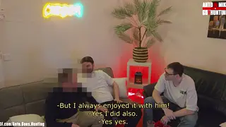 Married Euro Broker Takes First Threesome with Two Men
