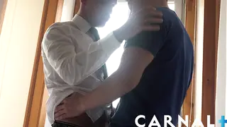 Hairy Uncut Stud Rides Bareback After Rimming Session