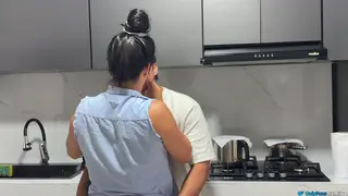 Latin Wife Delivers Kitchen Blowjob Before Anal Squirting