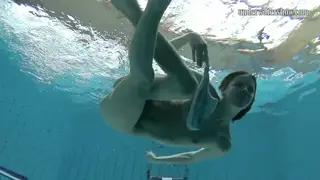 Petite Teen Shows Off Lingerie Body in Pool POV