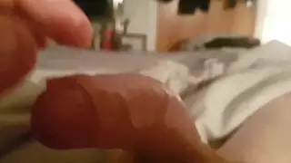 Redhead Strokes Hard Cock Until Precum Drips