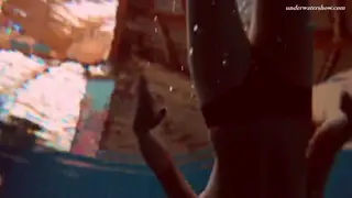 European Teen Flaunts Voluptuous Curves in Poolside Lingerie