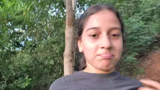 Latina Flashes Her Curves During an Outdoor Walk
