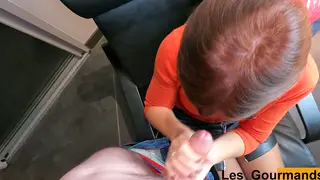 European Secretary in Glasses Gives POV Blowjob