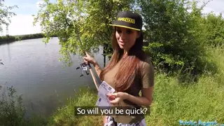 Busty Wife Cheats Outdoors in a Tent