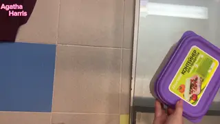 Petite Girlfriend Drains Him Onto a Burger at the Office