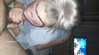 Petite Blonde MILF Squirts on Old Guy's Cock