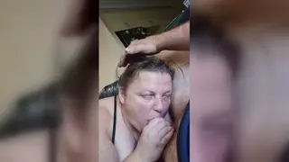 Voluptuous BBW Wife Sucks Friend's Cock for Husband