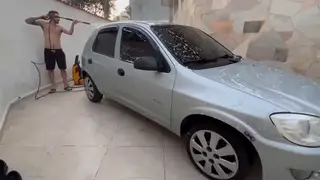 Latino Hunk Washes Car Before Deep Blowjob