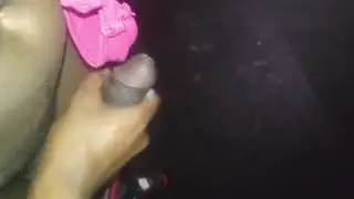 Ebony Amateur Spanks Himself Outdoors on Camera
