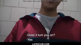 Latina Sucks Two Cocks in a Bathroom Stall POV