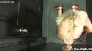 Blonde Swallows Stranger's Load at Gloryhole