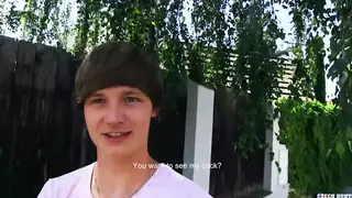 Muscular European Takes Blowjob and Spanking Outdoors