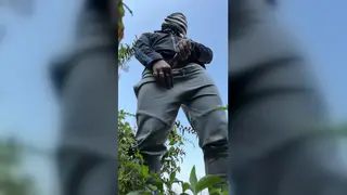 Asian Indian Stud Jerks Uncut Cock Outdoors