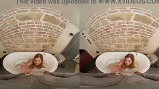 European Babe Enjoys Anal in Bathroom POV VR