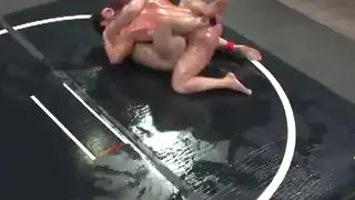Oiled Muscular Hunks Wrestle in the Gym