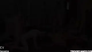 Ebony Stud Sucks White Cock in Club Setting