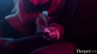 Blonde MILFs Dominate Strip Club Threesome with Lingerie and Femdom