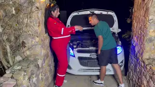 Pregnant Latina Mechanic Trades Deep Blowjob for Payment